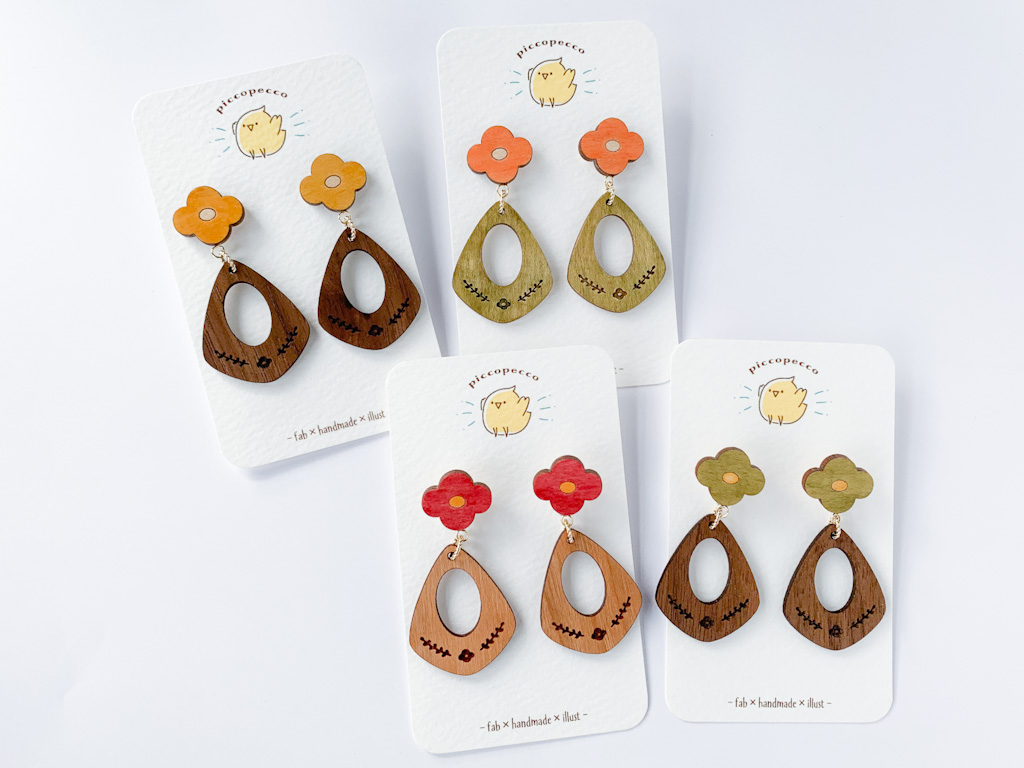 カラフルおはなの耳かざり